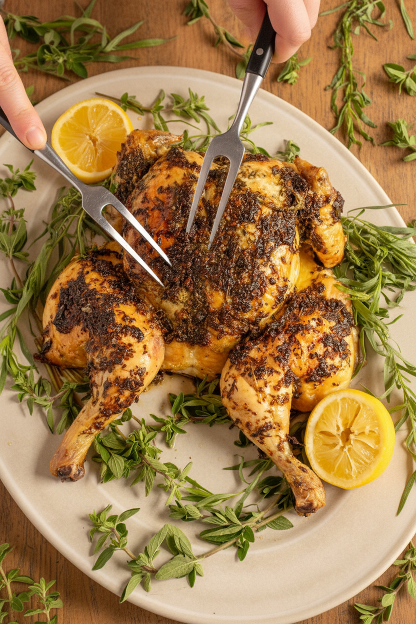 Spatchcocked (Butterflied) Roast Chicken - The Schmidty Wife