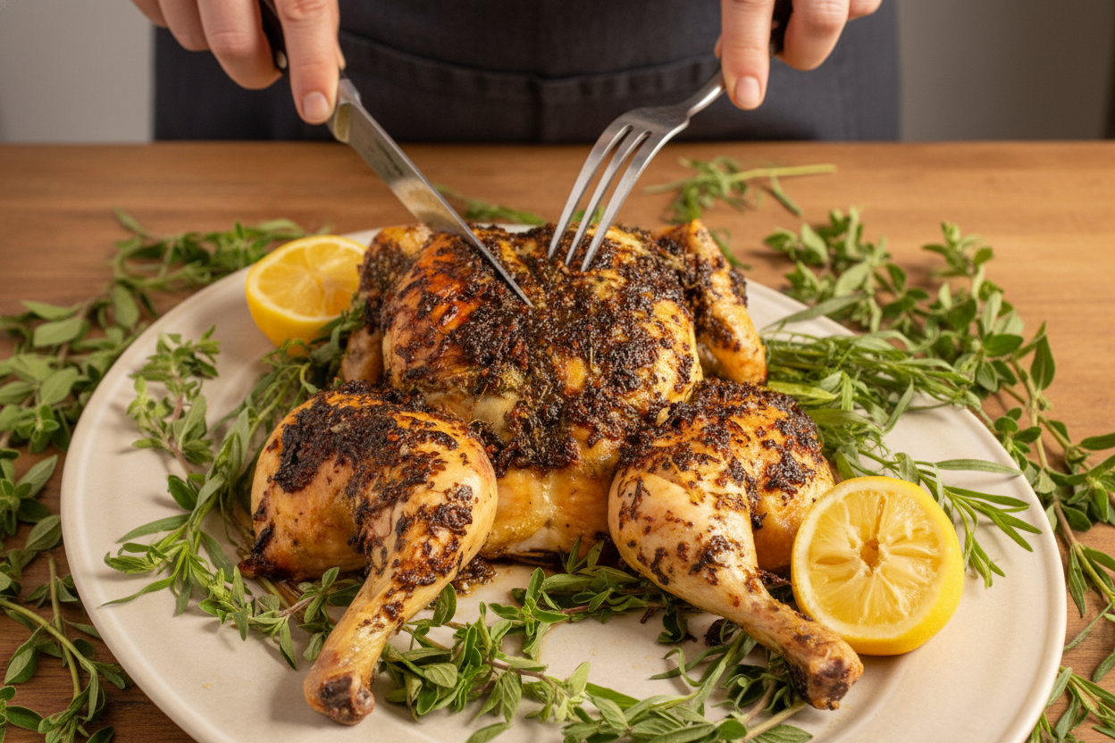 Spatchcocked (Butterflied) Roast Chicken - The Schmidty Wife