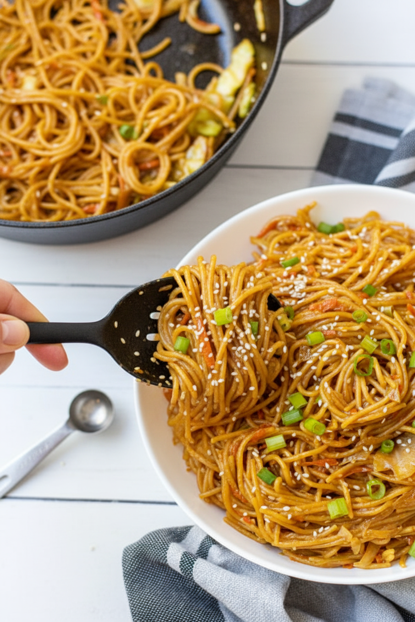 Quick & Easy One-Pot Teriyaki Noodles Recipe - The Schmidty Wife