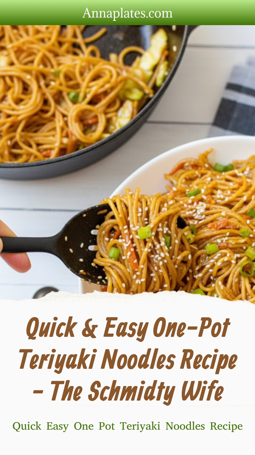 Quick & Easy One-Pot Teriyaki Noodles Recipe - The Schmidty Wife