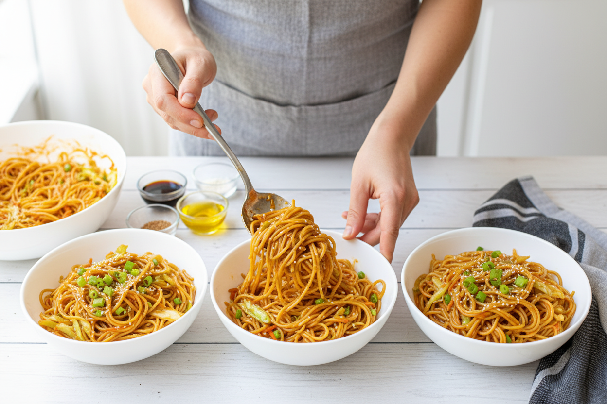 Quick & Easy One-Pot Teriyaki Noodles Recipe - The Schmidty Wife