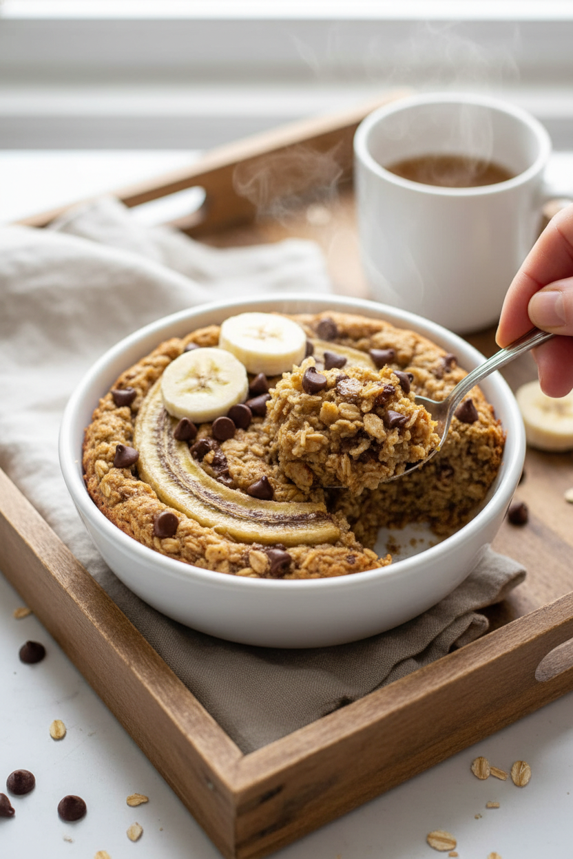 Banana Bread Baked Oats Breakfast Recipe