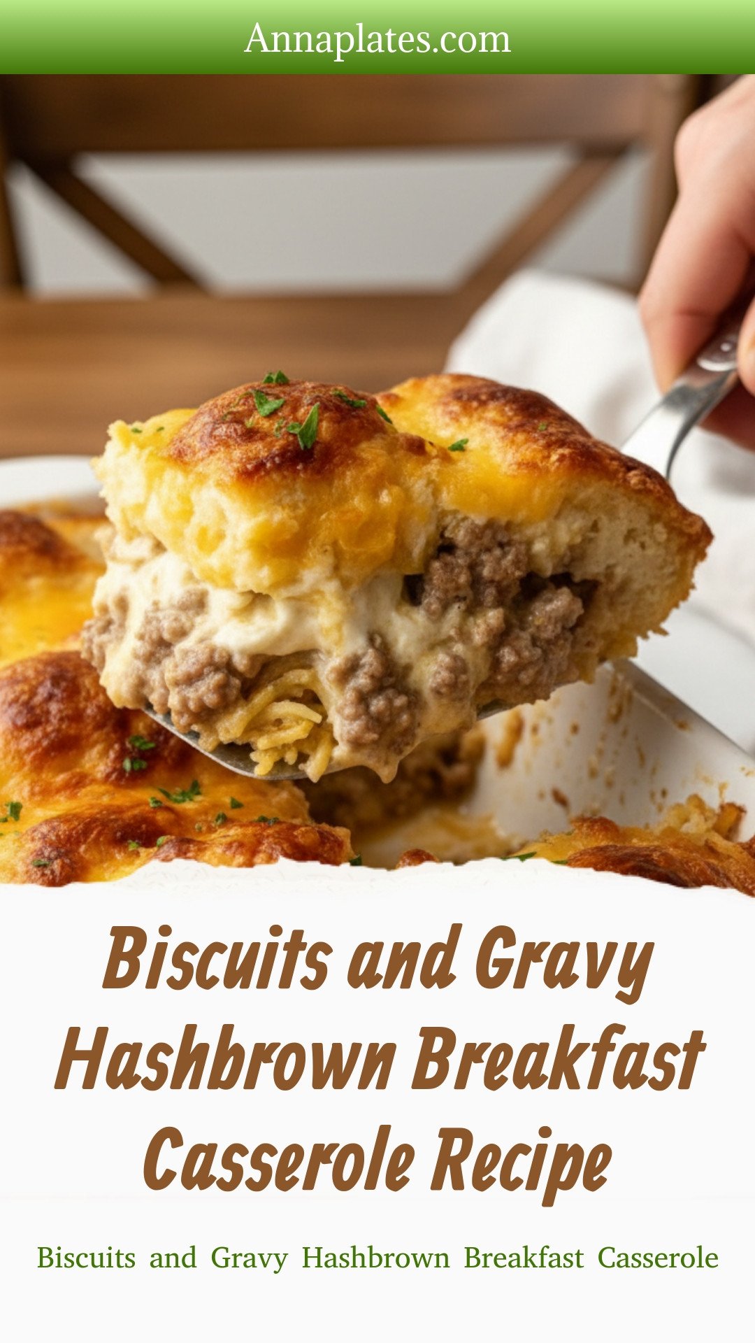 Biscuits and Gravy Hashbrown Breakfast Casserole