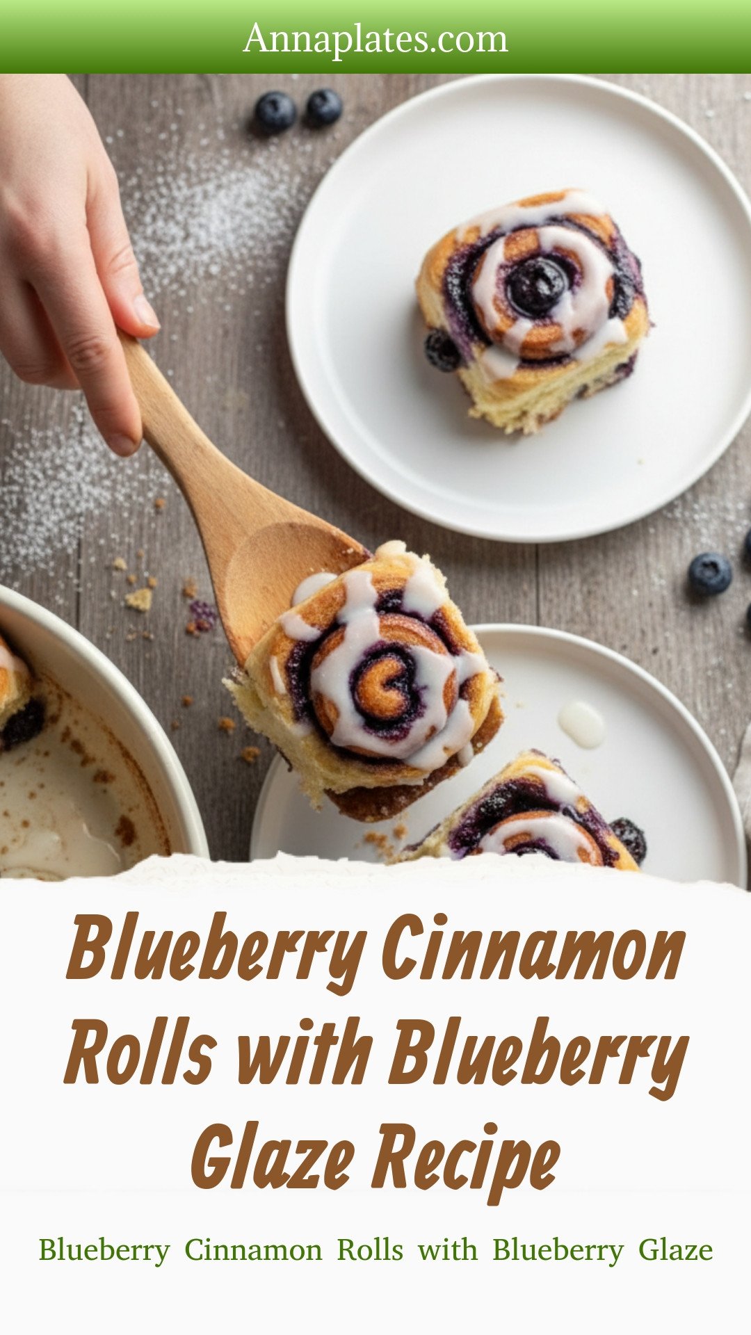 Blueberry Cinnamon Rolls with Blueberry Glaze