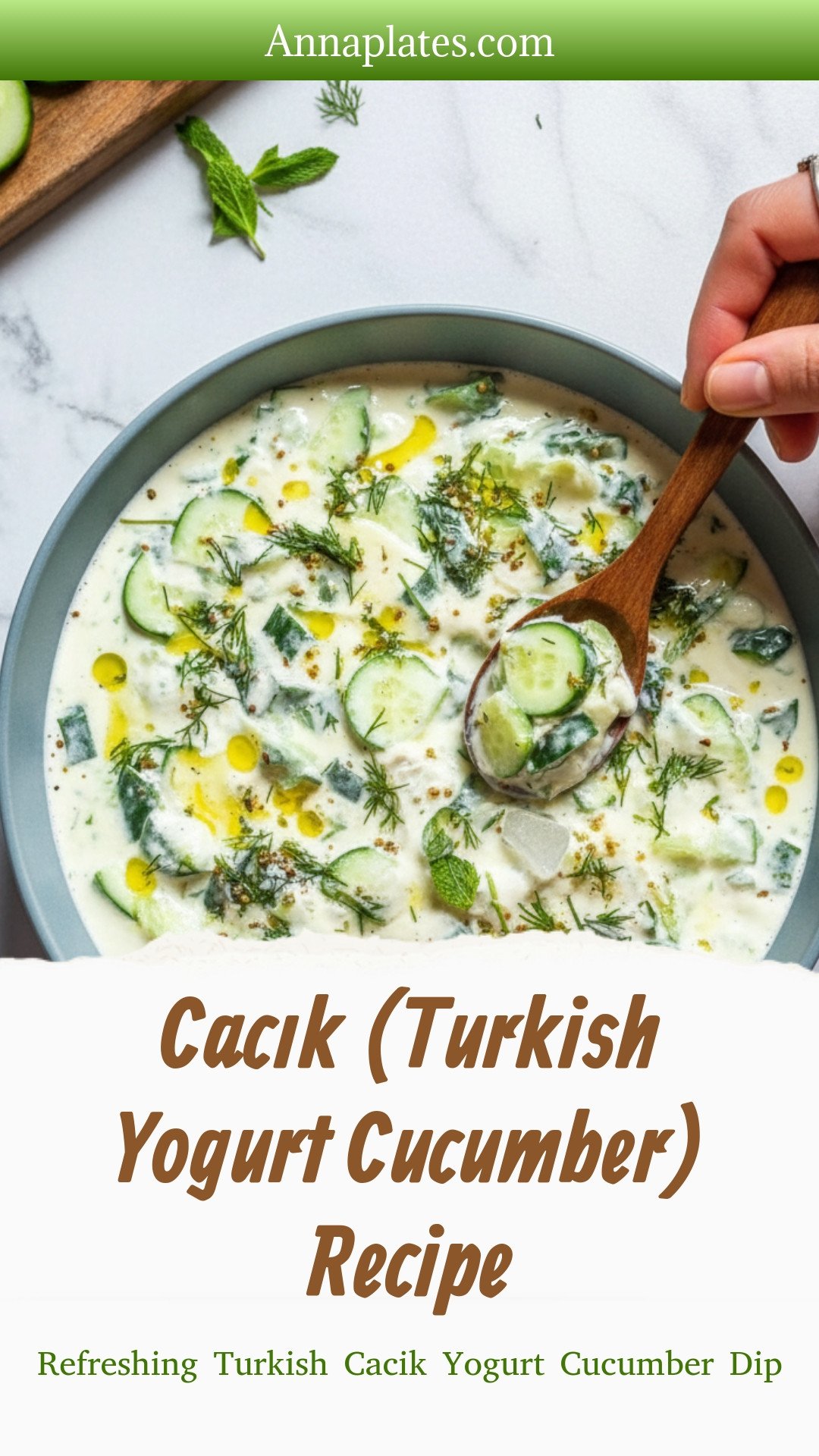Refreshing Turkish Cacik Yogurt Cucumber Dip