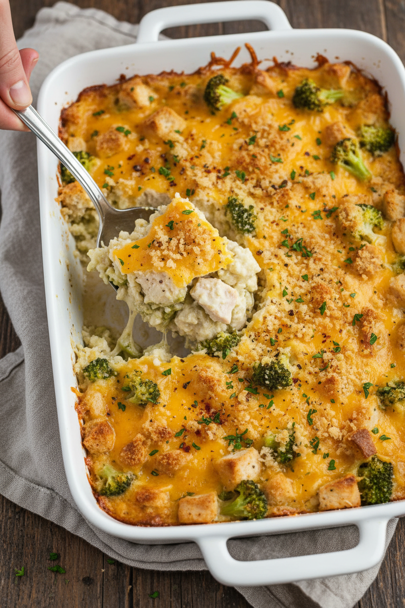 Broccoli Cauliflower Rice Chicken Casserole Recipe