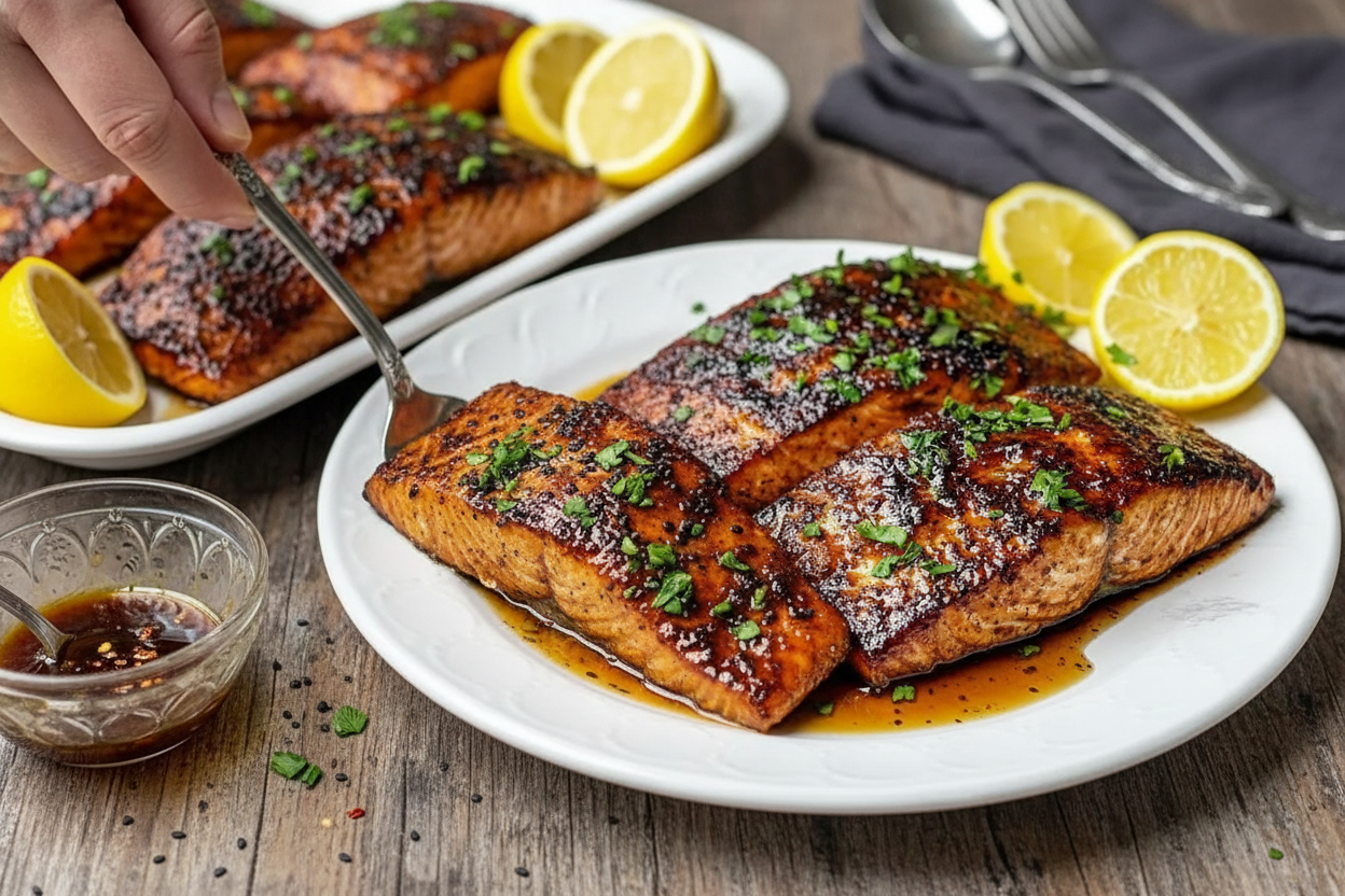 Cajun Honey Butter Glazed Salmon Recipe