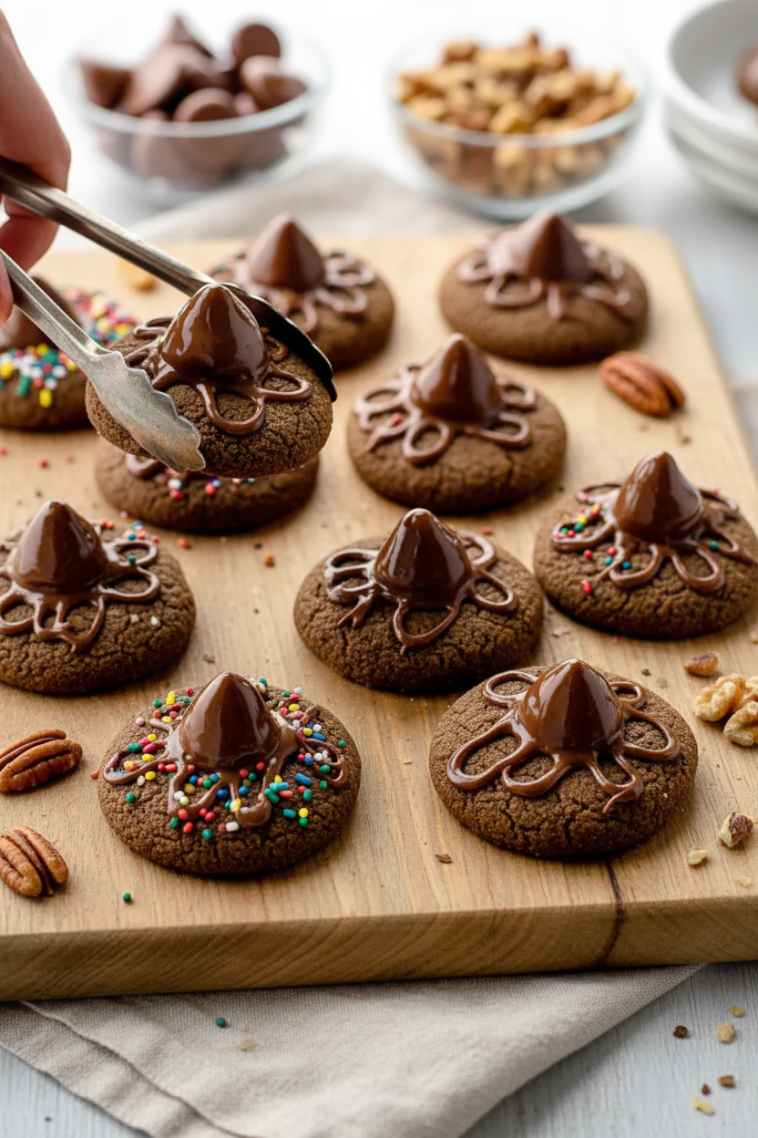 Chocolate Caramel Kiss Cookies Recipe
