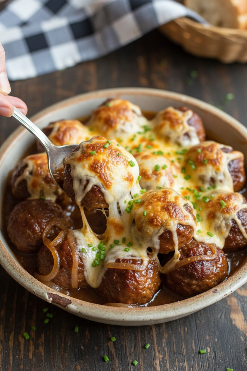 Crock Pot French Onion Meatballs Comfort Food