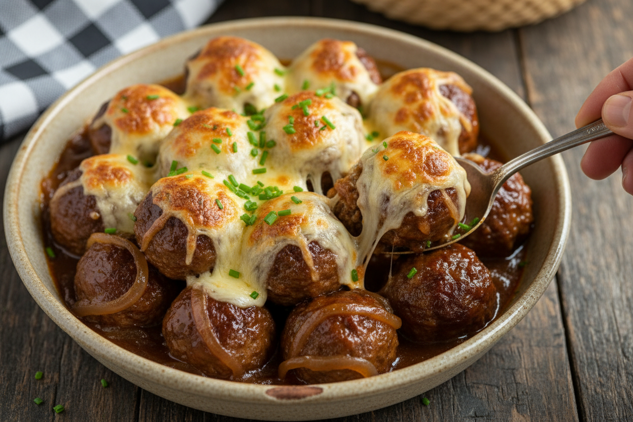 Crock Pot French Onion Meatballs Comfort Food