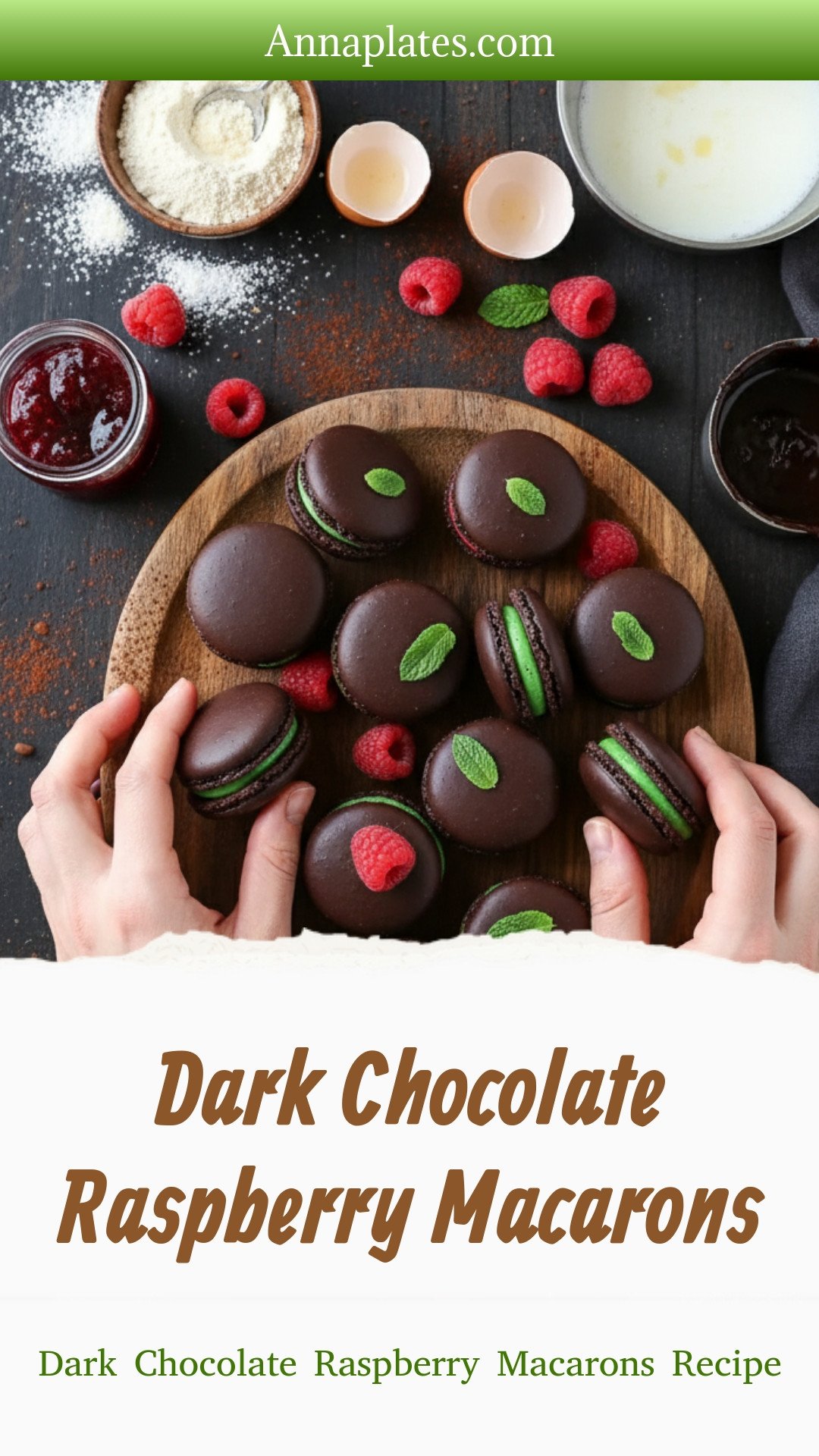 Dark Chocolate Raspberry Macarons Recipe
