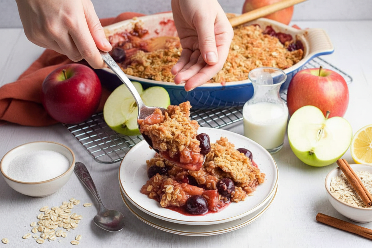 Easy Cherry Apple Crumble Recipe