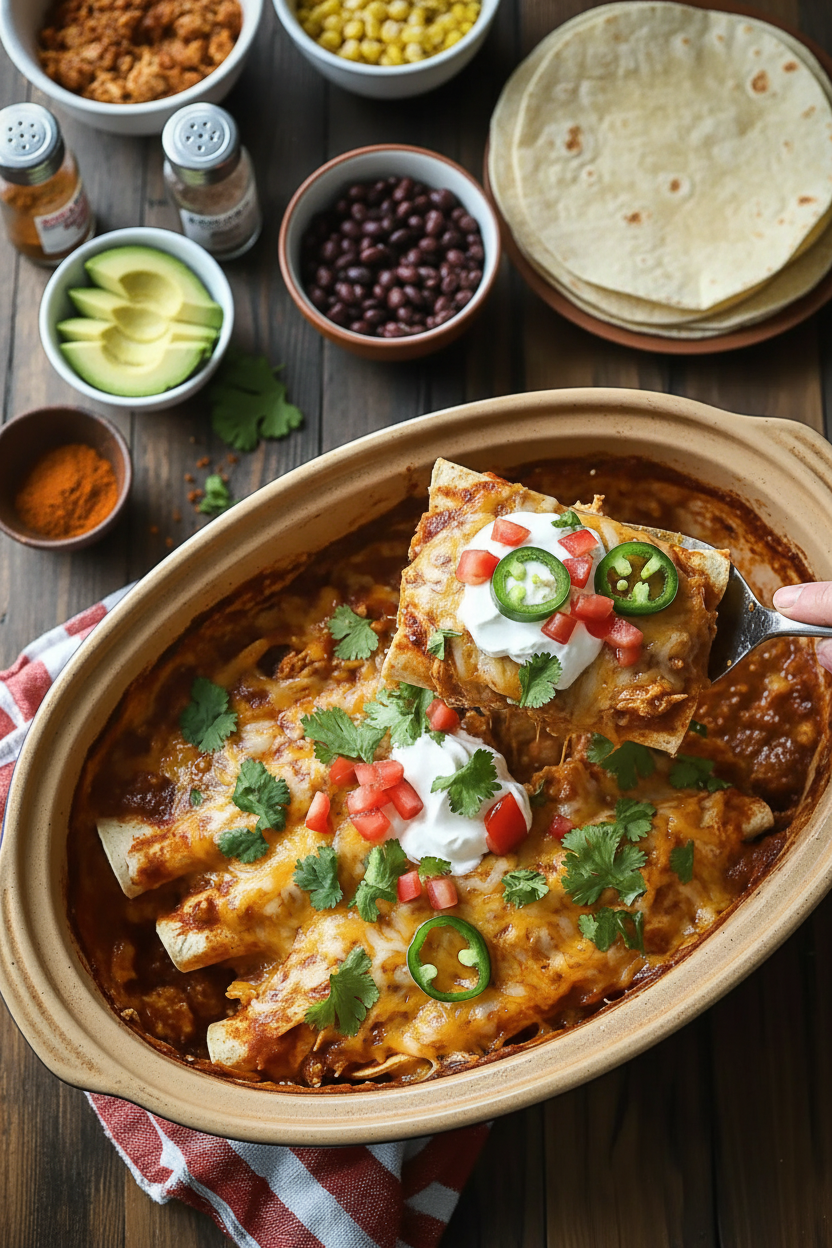 Easy Crockpot Chicken Enchiladas for Everyone