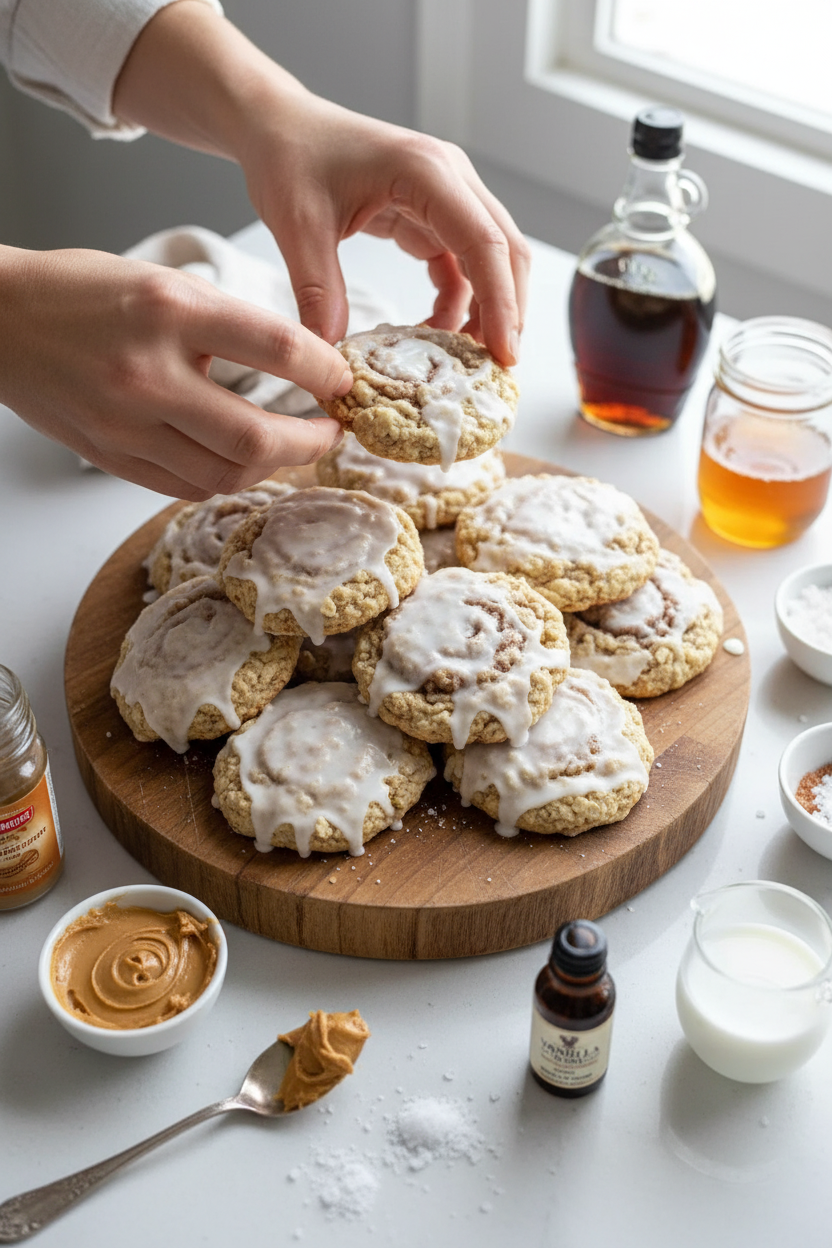 Easy No-Bake Cinnamon Roll Cookies