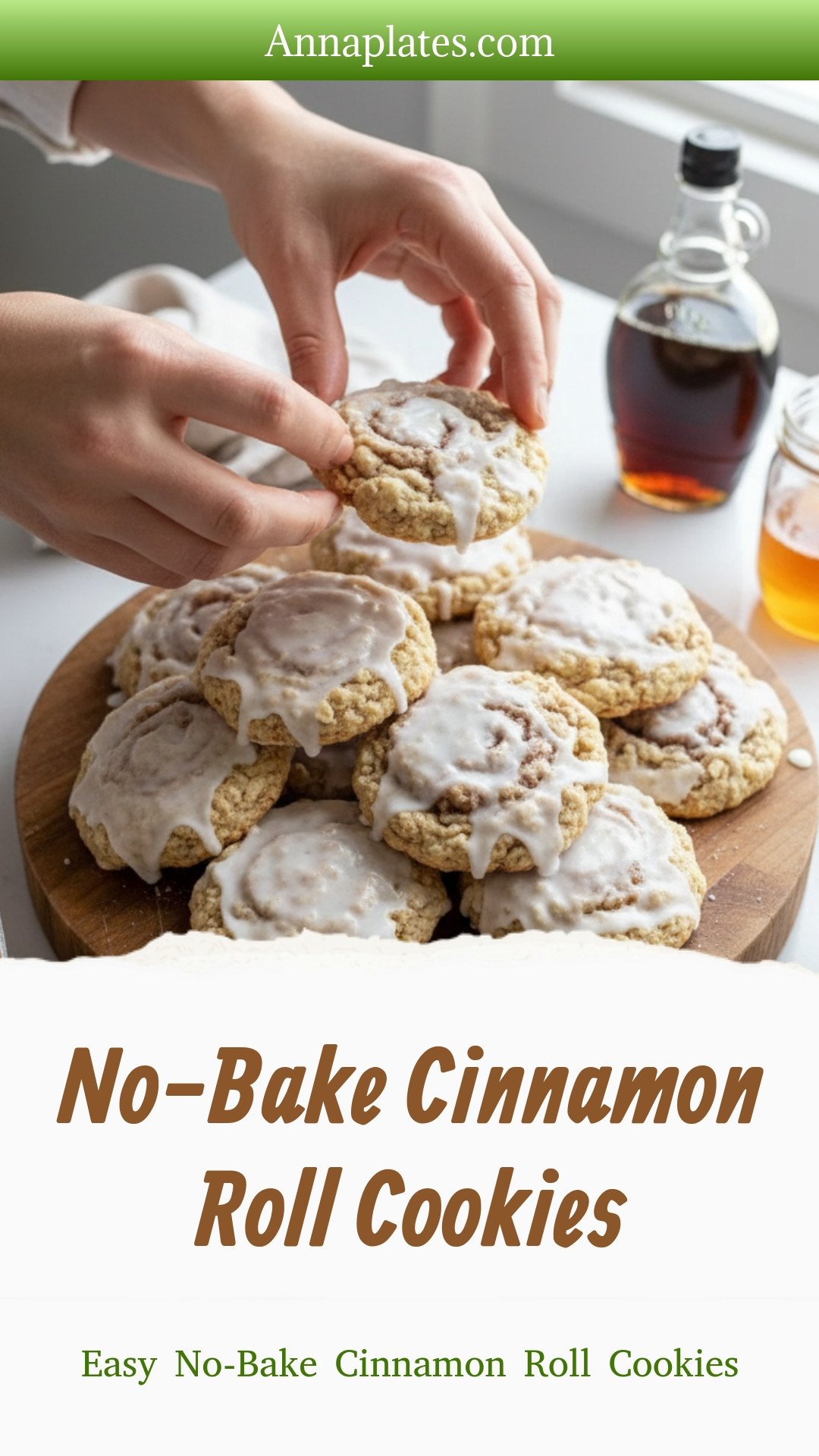 Easy No-Bake Cinnamon Roll Cookies