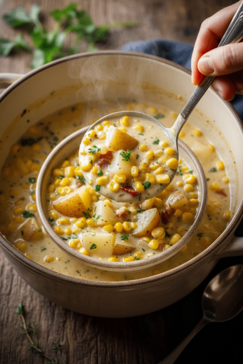 Easy One Pot Corn and Potato Chowder Recipe
