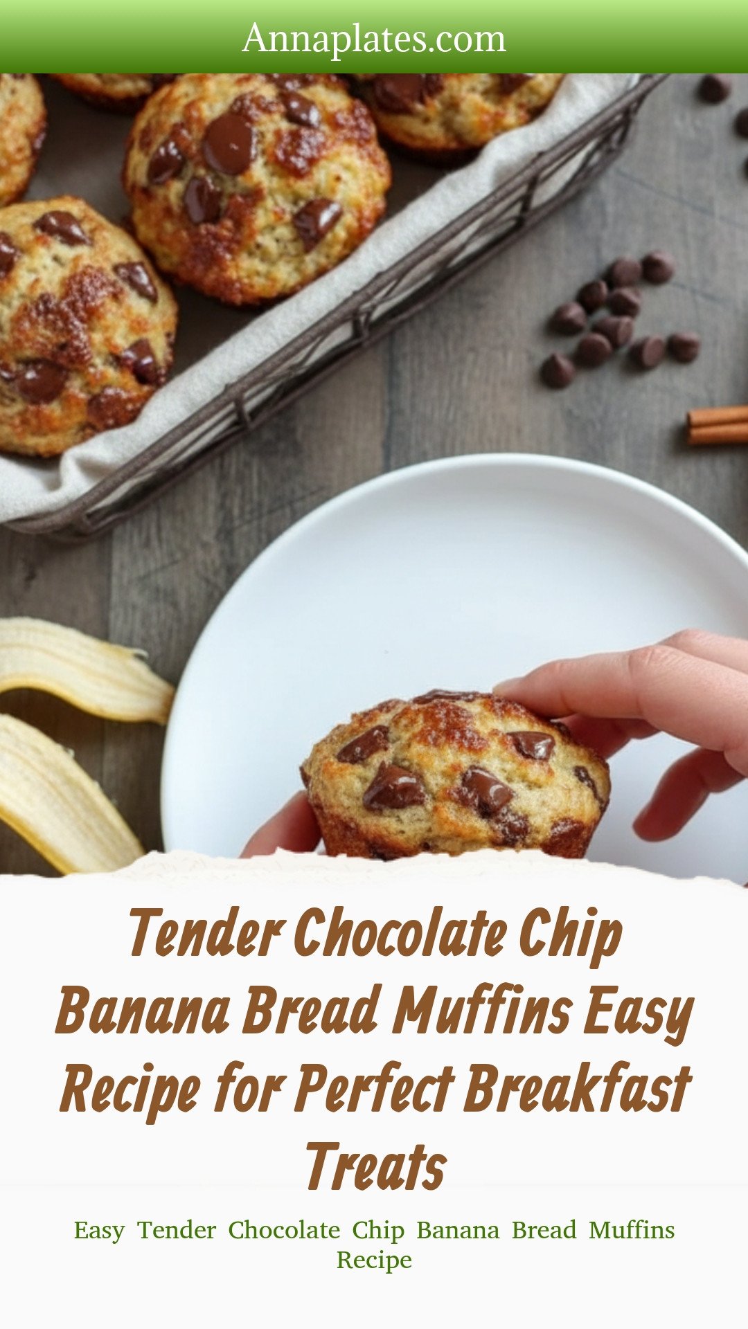 Easy Tender Chocolate Chip Banana Bread Muffins Recipe
