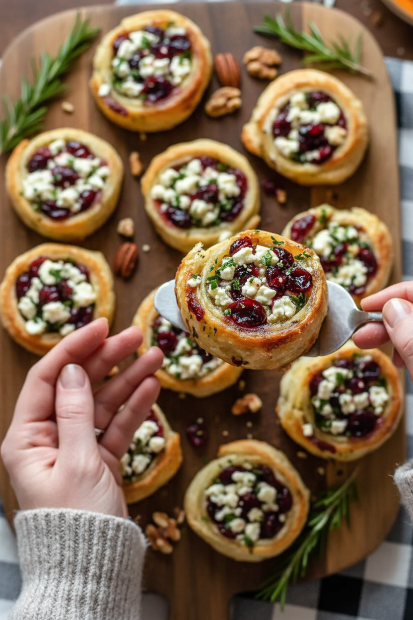 Festive Cranberry Cream Cheese Pinwheels