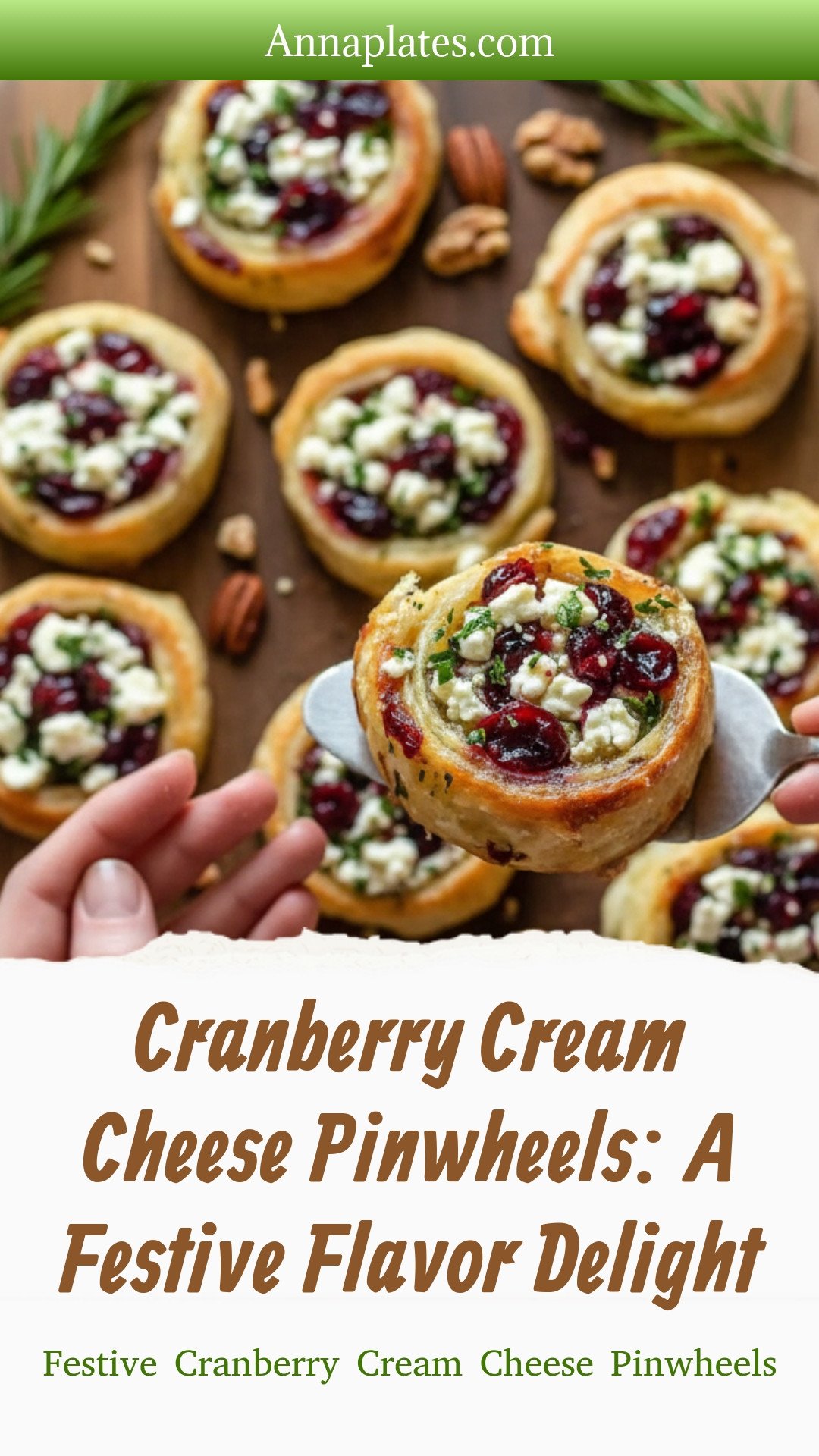Festive Cranberry Cream Cheese Pinwheels