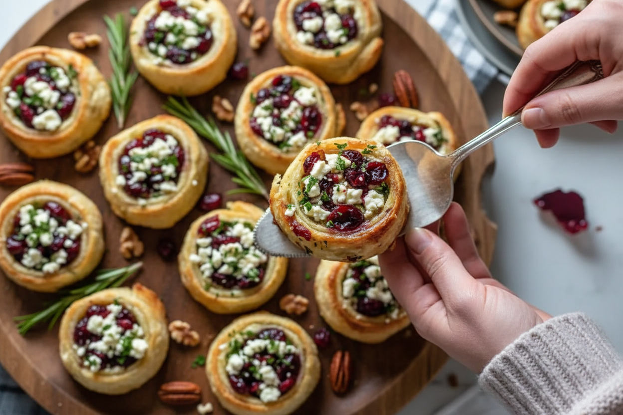 Festive Cranberry Cream Cheese Pinwheels