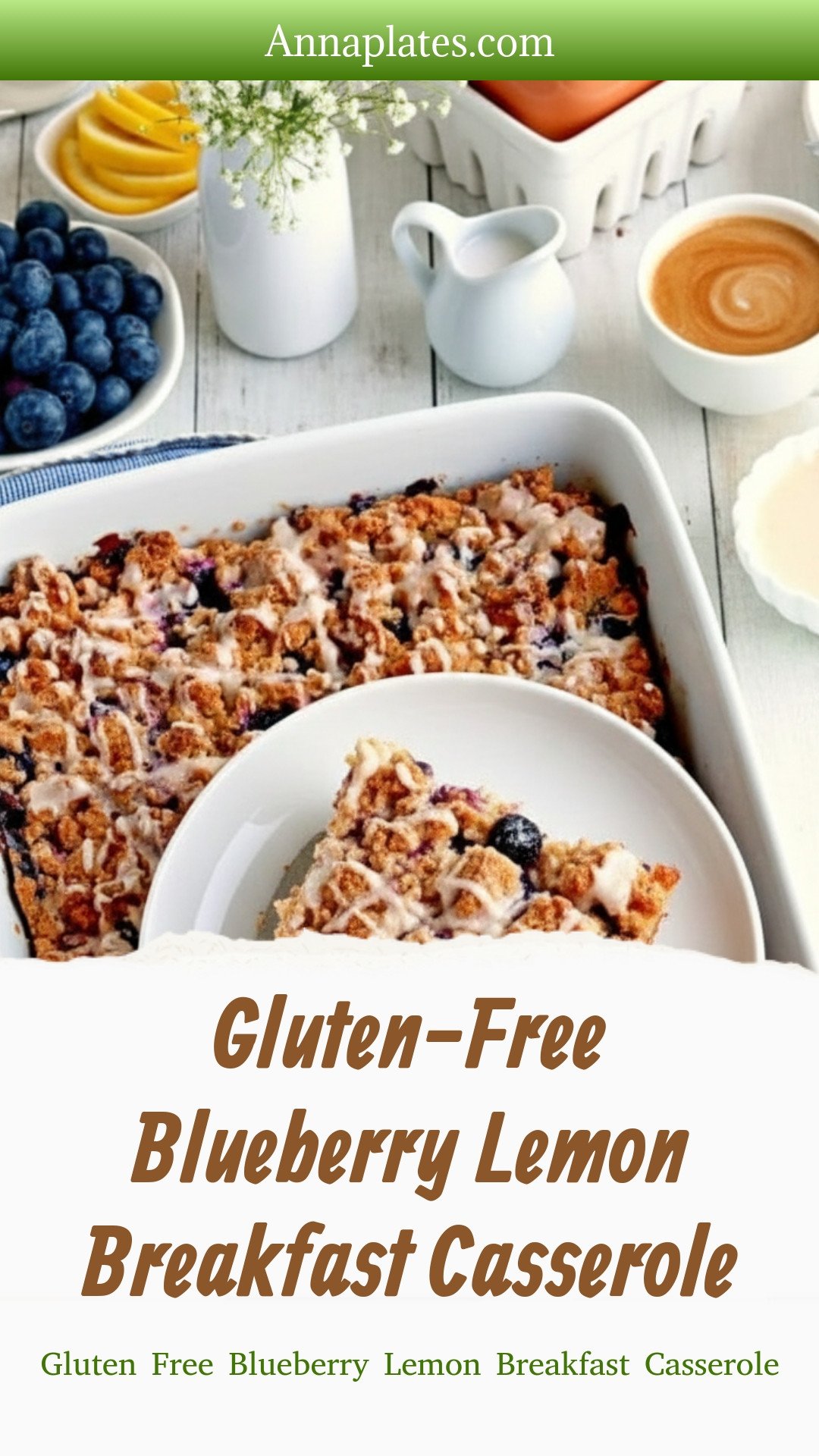 Gluten Free Blueberry Lemon Breakfast Casserole