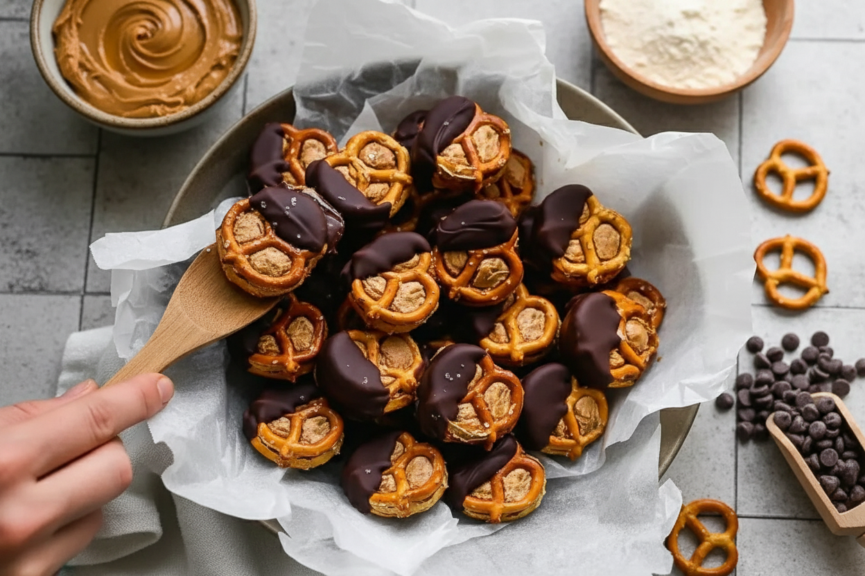 Healthy Peanut Butter Pretzel Bites Recipe