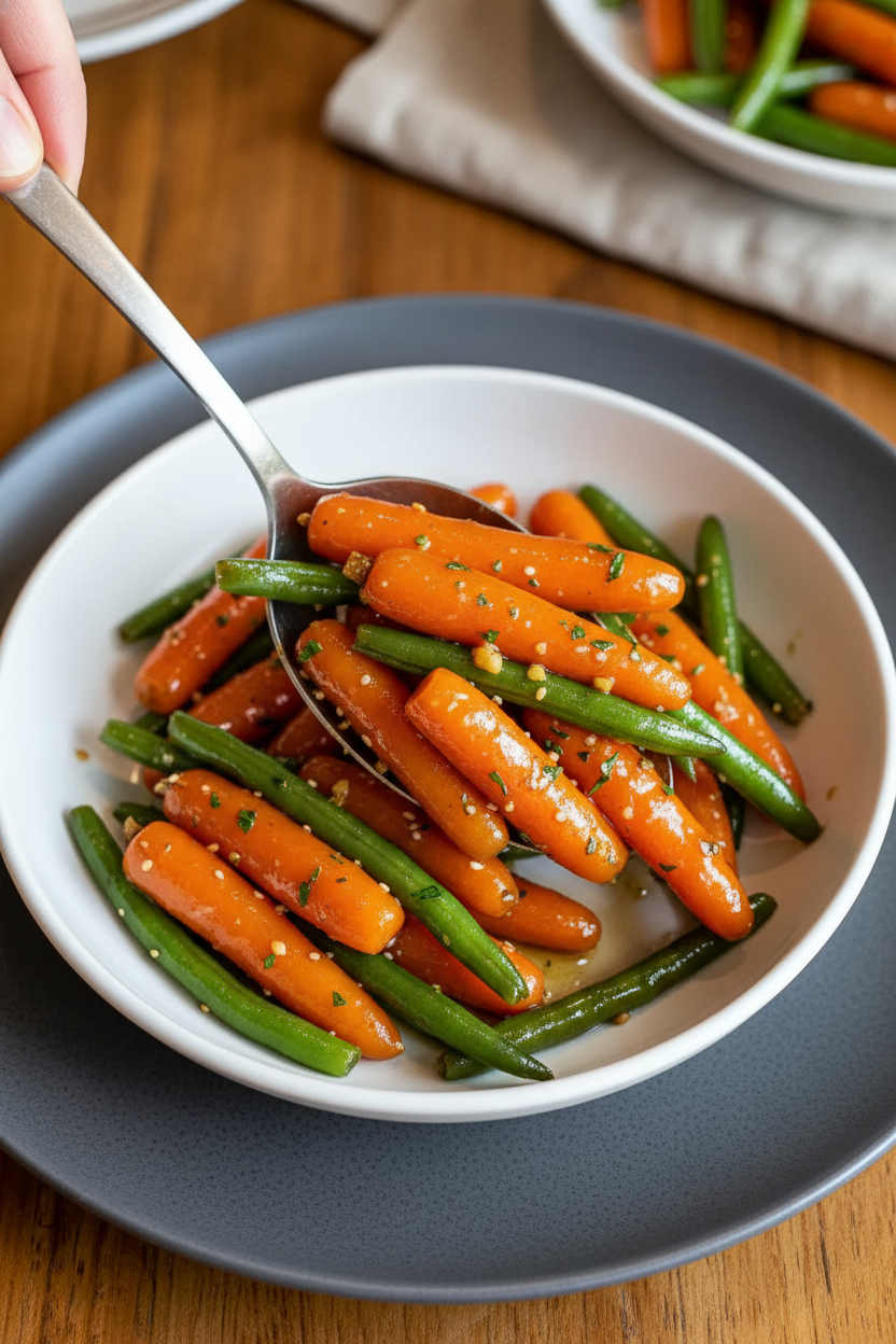 Honey Glazed Carrots and Green Beans Recipe