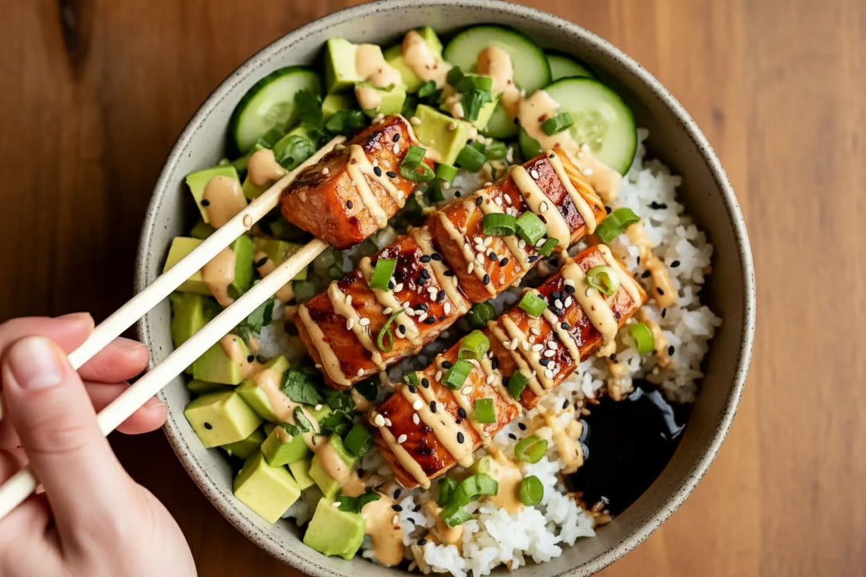 Honey Glazed Salmon Bowl Recipe