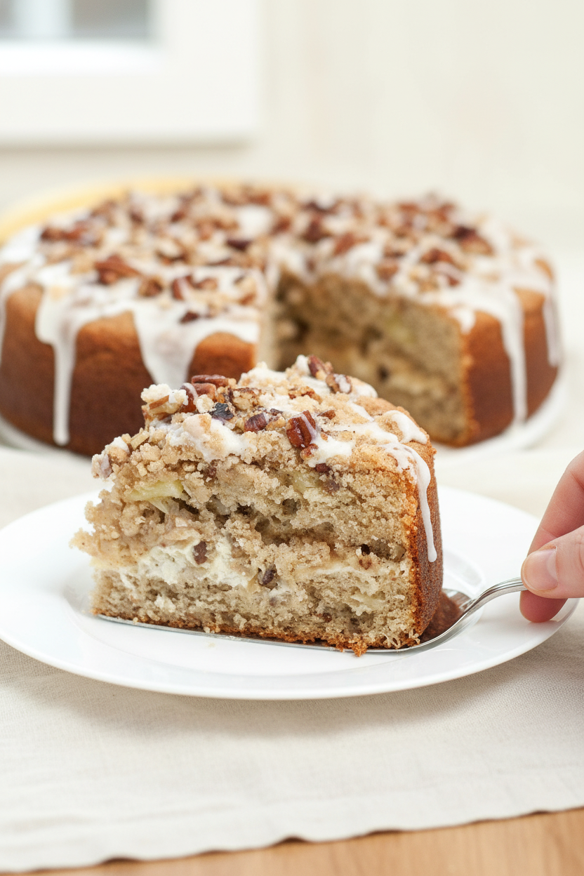 Hummingbird Coffee Cake with Cream Cheese Glaze