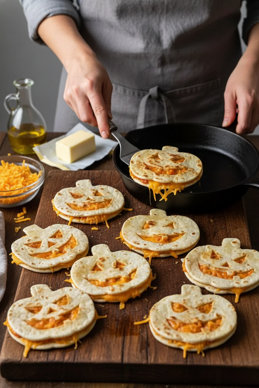 Jack O Lantern Quesadillas for Halloween