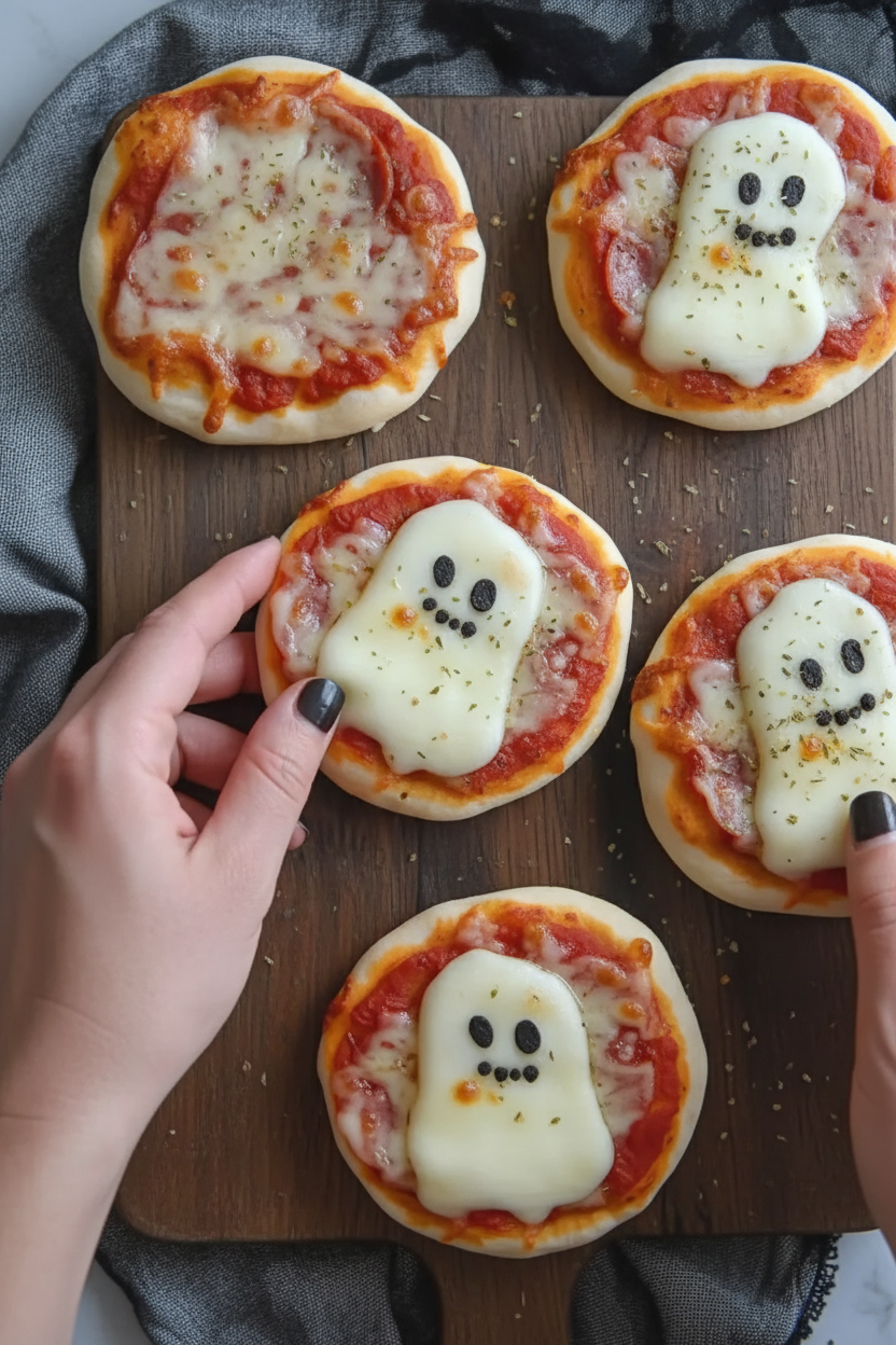 Mini Ghost Pizzas A Spooky Appetizer