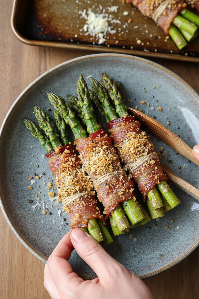 Roasted Garlic Parmesan Asparagus Bundles Recipe