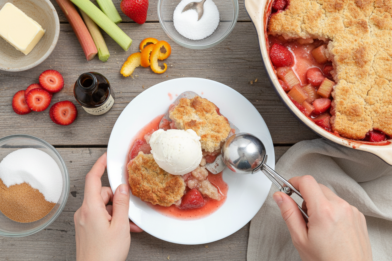 Strawberry Rhubarb Cobbler Recipe