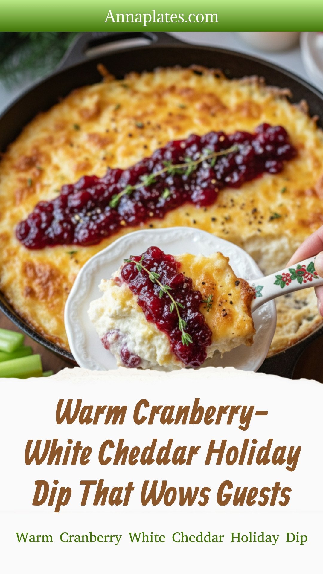 Warm Cranberry White Cheddar Holiday Dip