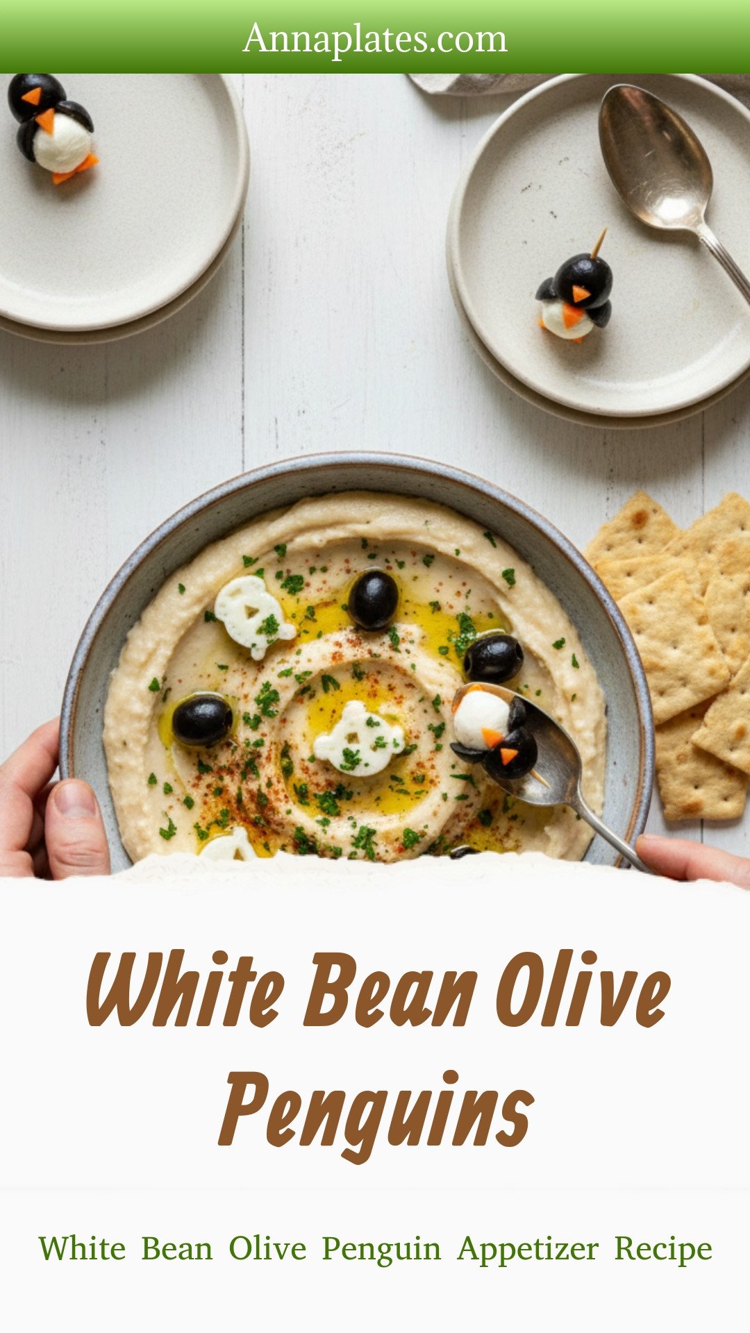 White Bean Olive Penguin Appetizer Recipe